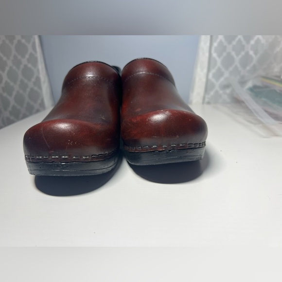 Dansko Mules in Burgundy and Black - Picture 3 of 9